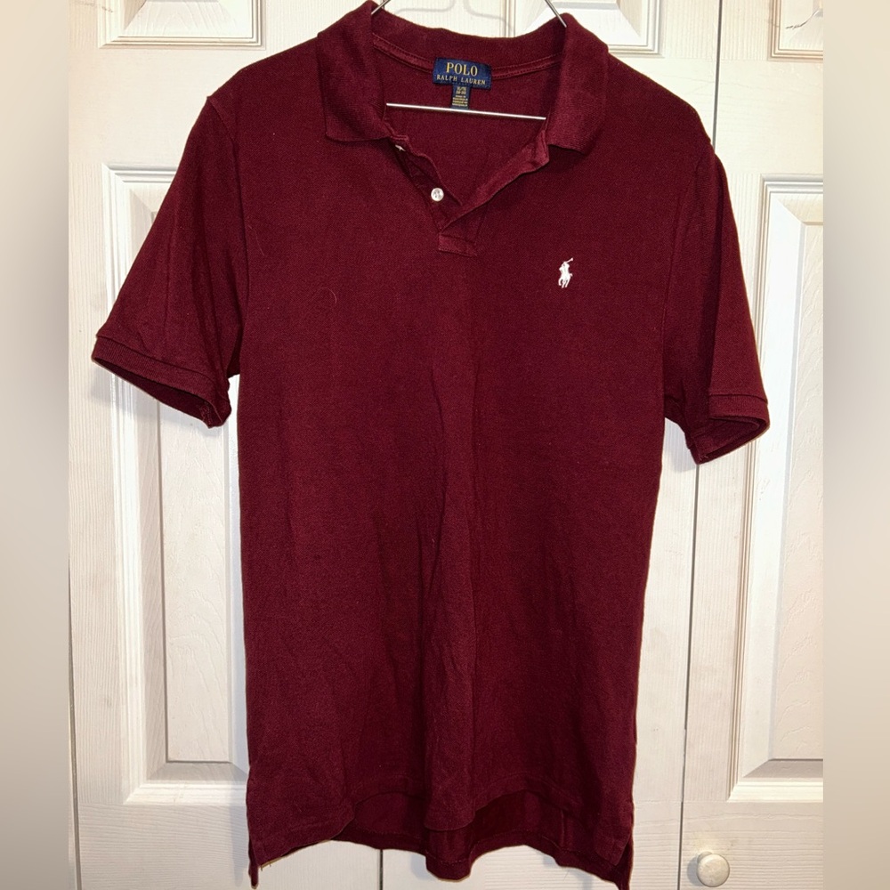 Ralph Lauren Polo Shirt Youth Boys XL Red Maroon Short Sleeve Cotton 18-20